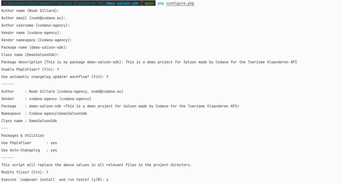 Console configuratie template Saloon